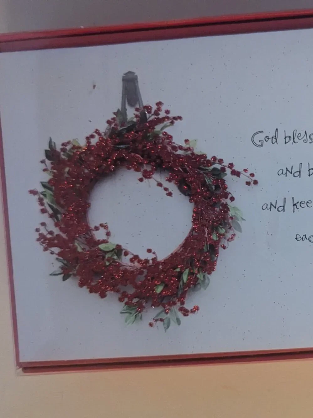 NWT 16 Red Wreath American Greetings Christmas Cards Sealed Christian Holiday